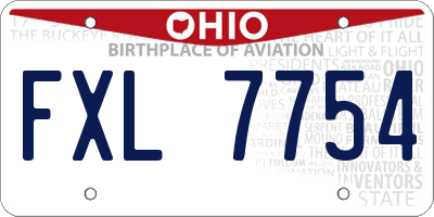 OH license plate FXL7754