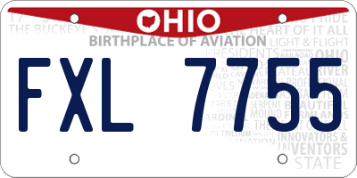 OH license plate FXL7755