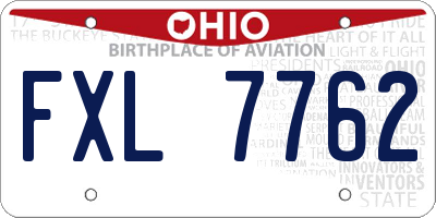 OH license plate FXL7762