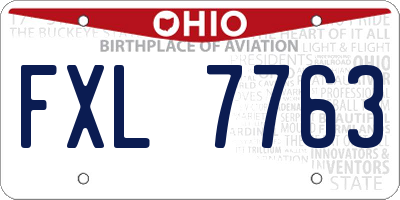OH license plate FXL7763