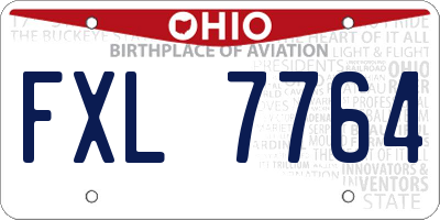 OH license plate FXL7764