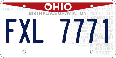 OH license plate FXL7771