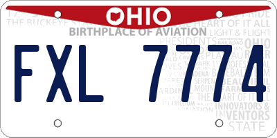 OH license plate FXL7774