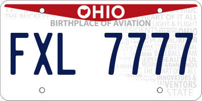 OH license plate FXL7777