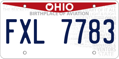 OH license plate FXL7783