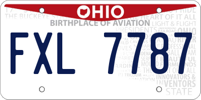 OH license plate FXL7787