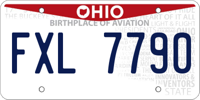 OH license plate FXL7790