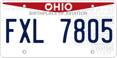 OH license plate FXL7805