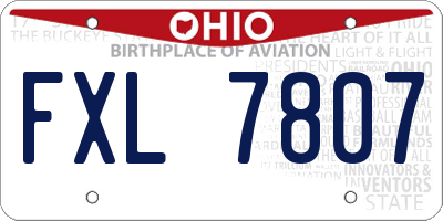 OH license plate FXL7807