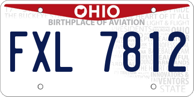 OH license plate FXL7812