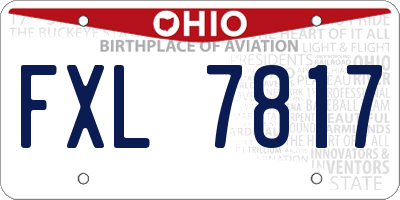 OH license plate FXL7817