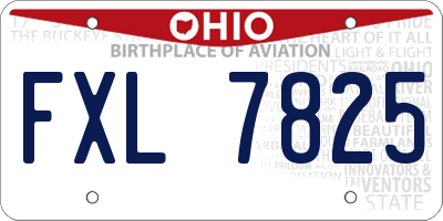 OH license plate FXL7825