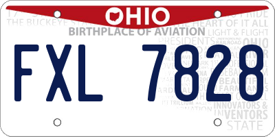 OH license plate FXL7828