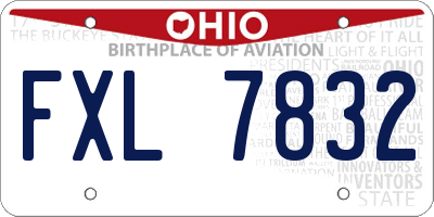OH license plate FXL7832