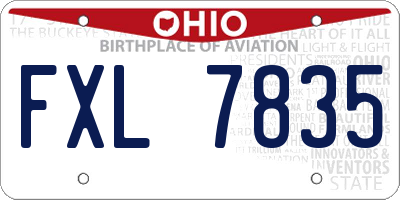 OH license plate FXL7835