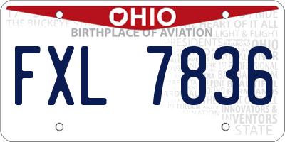 OH license plate FXL7836