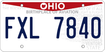 OH license plate FXL7840