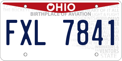 OH license plate FXL7841