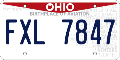 OH license plate FXL7847