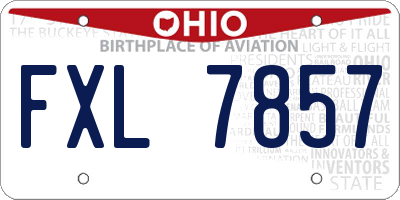 OH license plate FXL7857