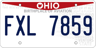 OH license plate FXL7859