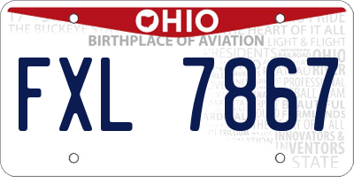 OH license plate FXL7867
