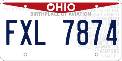 OH license plate FXL7874