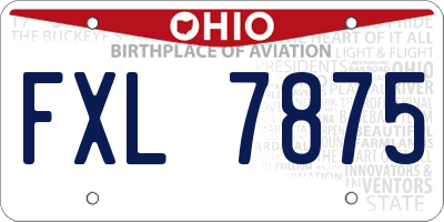 OH license plate FXL7875