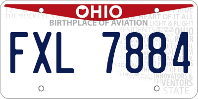 OH license plate FXL7884