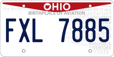 OH license plate FXL7885