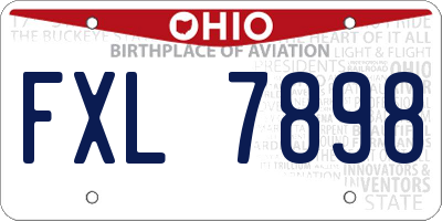 OH license plate FXL7898