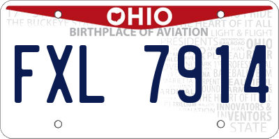 OH license plate FXL7914