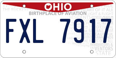OH license plate FXL7917