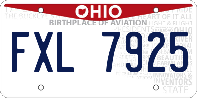 OH license plate FXL7925