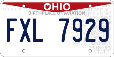 OH license plate FXL7929