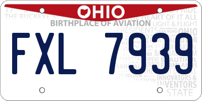 OH license plate FXL7939
