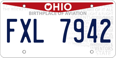 OH license plate FXL7942
