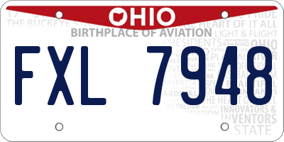 OH license plate FXL7948