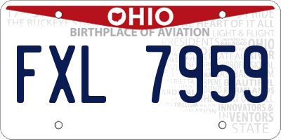 OH license plate FXL7959