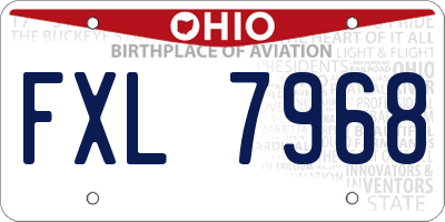 OH license plate FXL7968