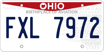 OH license plate FXL7972