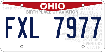 OH license plate FXL7977