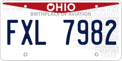 OH license plate FXL7982