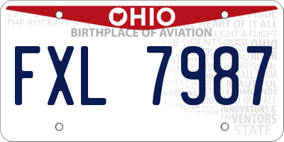 OH license plate FXL7987