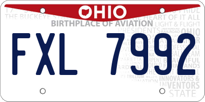 OH license plate FXL7992