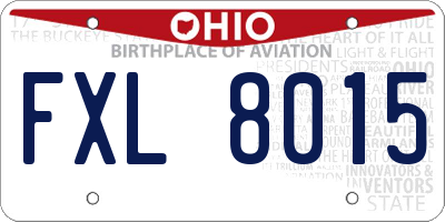 OH license plate FXL8015