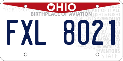 OH license plate FXL8021