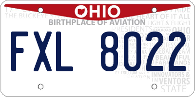OH license plate FXL8022