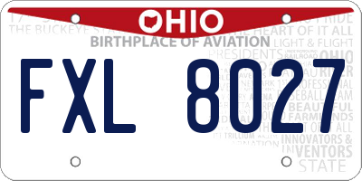 OH license plate FXL8027
