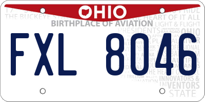 OH license plate FXL8046
